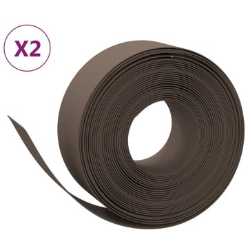 Vidaxl Vrtna obroba 2 kosa rjavi 10 m 20 cm polietilen