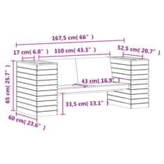 Greatstore Klop z visoko gredo 167,5x60x65 cm trden les douglas