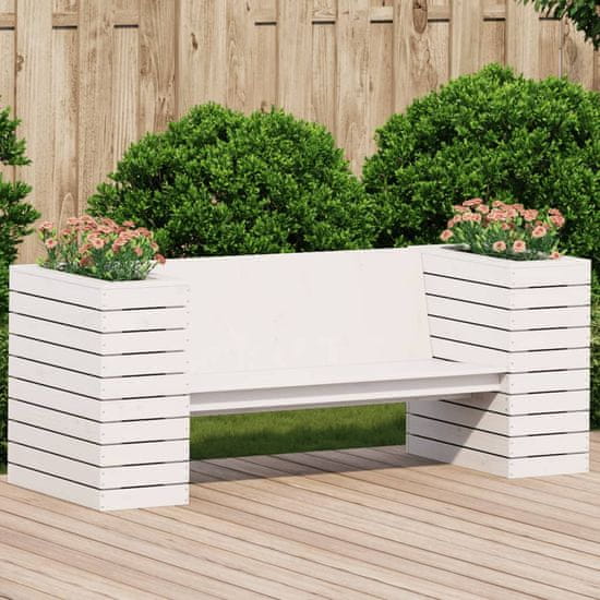 Greatstore Klop z visoko gredo bela 167,5x60x65 cm trdna borovina