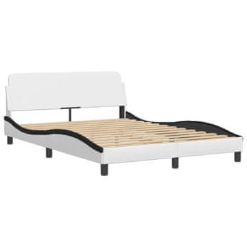 Vidaxl Posteljni okvir Dover bel in črn 120x200 cm umetno usnje