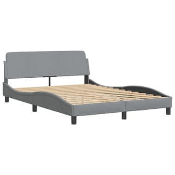 Vidaxl Posteljni okvir Dover svetlo siv 140x200 cm tkanina