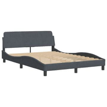 Vidaxl Posteljni okvir Dover temno siv 120x200 cm žamet