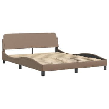 Vidaxl Posteljni okvir Dover kapučino 160x200 cm umetno usnje