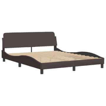 Vidaxl Posteljni okvir Dover temno rjav 160x200 cm blago