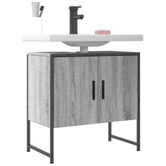 Greatstore Omarica za umivalnik siva sonoma 60x33x60 cm inženirski les