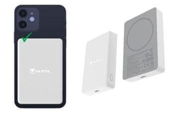 Varta Mag Pro Wireless Power Bank, 5.000mAh, bel (57903101111)