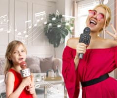 Forever BMS-300 LITE mikrofon & zvočnik, KARAOKE, Bluetooth, microSD, AUX, baterija, roza zlat (Rose Gold)