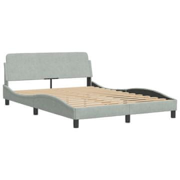 Vidaxl Posteljni okvir Dover svetlo siv 140x200 cm žamet