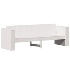 Greatstore Vrtni kavč trosed bel 189x60x62 trdna borovina