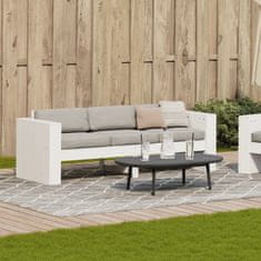 Greatstore Vrtni kavč trosed bel 189x60x62 trdna borovina