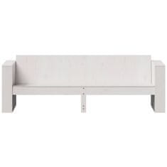 Greatstore Vrtni kavč trosed bel 189x60x62 trdna borovina