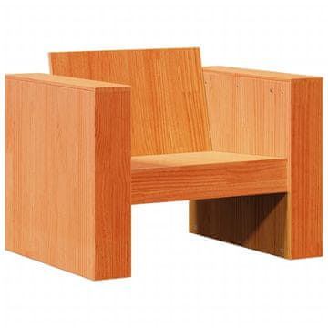 Vidaxl Vrtni kavč voščeno rjav 79x60x62 cm trdna borovina