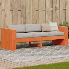 Greatstore Vrtni kavč trosed voščeno rjav 189x60x62 cm trdna borovina