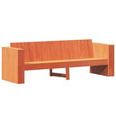 Greatstore Vrtni kavč trosed voščeno rjav 189x60x62 cm trdna borovina