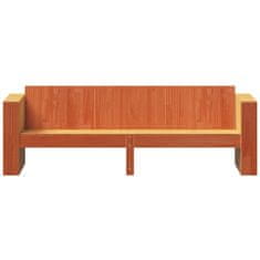 Greatstore Vrtni kavč trosed voščeno rjav 189x60x62 cm trdna borovina