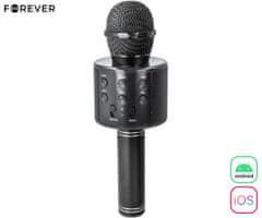 Forever BMS-300 LITE mikrofon & zvočnik, KARAOKE, Bluetooth, microSD, AUX, baterija, črn (Carbon Black)