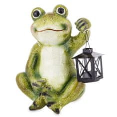  Okrasna vrtna figura žaba s svetilko