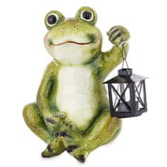 Okrasna vrtna figura žaba s svetilko