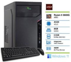 PCplus i-NET namizni računalnik, R5 5600G, 8GB, SSD512GB, W11H + tipkovnica, miška (145596)