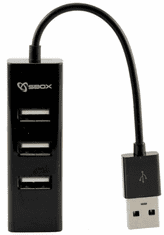 S-box H-204 USB hub, USB 4x, črn (H-204)