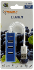 S-box H-204 USB hub, USB 4x, moder (H-204BL)