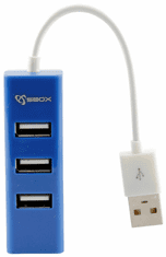 S-box H-204 USB hub, USB 4x, moder (H-204BL)