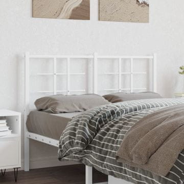 Vidaxl vidaXL Kovinsko vzglavje postelje belo 120 cm