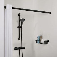 Vidaxl Sealskin Teleskopska palica za tuš zaveso 80-130 cm črna