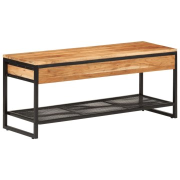 Greatstore Klop za čevlje 110x35x45 cm trden akacijev les in železo