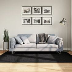 shumee Preproga OVIEDO s kratkimi vlakni črna 140x200 cm