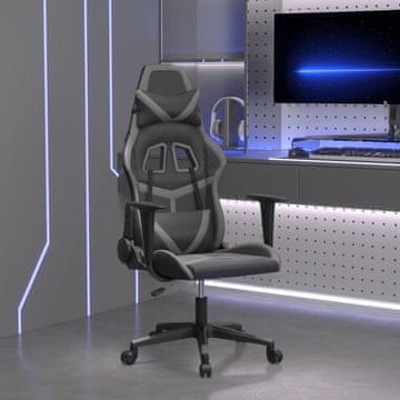 Vidaxl vidaXL Masažni igralni stol, črno-siv, umetno usnje