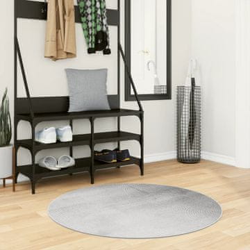 Vidaxl vidaXL Preproga IZA, nizka, siva, Ø 100 cm