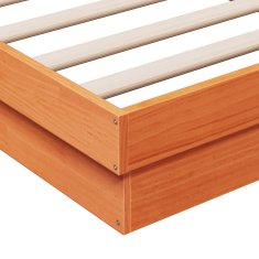 Greatstore LED posteljni okvir voščeno rjav 160x200 cm trdna borovina