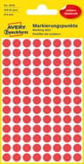 Avery Zweckform okrogle markirne etikete 3010, fi 8 mm, rdeče
