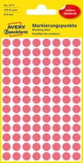 Avery Zweckform okrogle markirne etikete 3177, fi 8 mm, svetlo rdeče