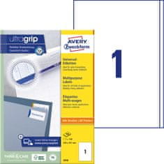 Avery Zweckform univerzalne etikete 3418, 200 x 297 mm, Ultragrip, 100 etiket/zavitek, A4, za tiskanje
