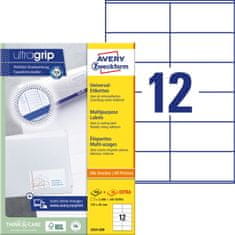 Avery Zweckform univerzalne etikete 3424-200, 105 x 48 mm, Ultragrip, 2400 + 240 brezplačnih etiket/zavitek, A4, za tiskanje