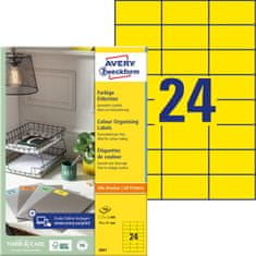 Avery Zweckform etikete 3451, 70 x 37 mm, rumene, 2400 etiket/zavitek