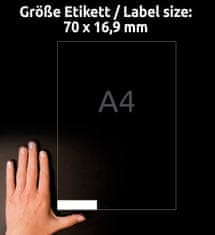 Avery Zweckform univerzalne etikete 3420, 70 x 16.9 mm, Ultragrip, 5100 etiket/zavitek, A4, za tiskanje
