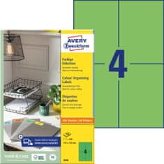 Avery Zweckform etikete 3458, 105 x 148 mm, zelene, 400 etiket/zavitek, A4, za tiskanje