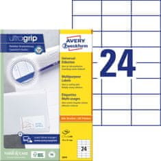 Avery Zweckform univerzalne etikete 3474, 70 x 37 mm, Ultragrip, 2400 etiket/zavitek, A4, za tiskanje