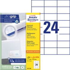 Avery Zweckform univerzalne etikete 3474-200, 70 x 37 mm, Ultragrip, 4800 + 480 brezplačnih etiket/zavitek, A4, za tiskanje