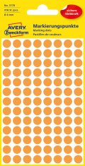 Avery Zweckform okrogle markirne etikete 3178, fi 8 mm, svetlo oranžne