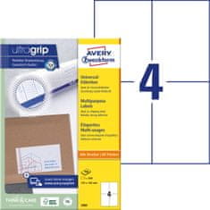Avery Zweckform univerzalne etikete 3483, 105 x 148 mm, Ultragrip, 400 etiket/zavitek, A4, za tiskanje