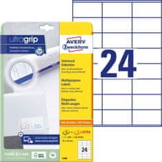 Avery Zweckform univerzalne etikete 3490, 70 x 36 mm, Ultragrip, 600 + 120 brezplačnih etiket/zavitek, A4, za tiskanje