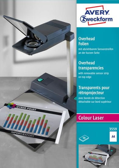 Avery Zweckform prosojnice 3559, 50 listov, za barvne laserske tiskalnike