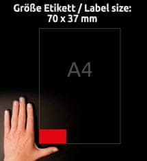 Avery Zweckform etikete 3448, 70 x 37 mm, rdeče, 2400 etiket/zavitek