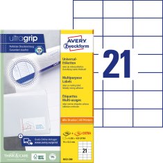 Avery Zweckform univerzalne etikete 3652-200, 70 x 42.3 mm, Ultragrip, 4200 + 420 brezplačnih etiket/zavitek