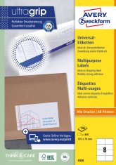 Avery Zweckform univerzalne etikete 3426, 105 x 70 mm, Ultragrip, 800 etiket/zavitek, A4, za tiskanje