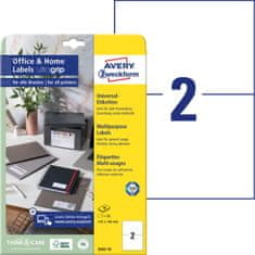 Avery Zweckform univerzalne etikete 3655-10, 210 x 148 mm, Ultragrip, 20 etiket/zavitek, A4, za tiskanje